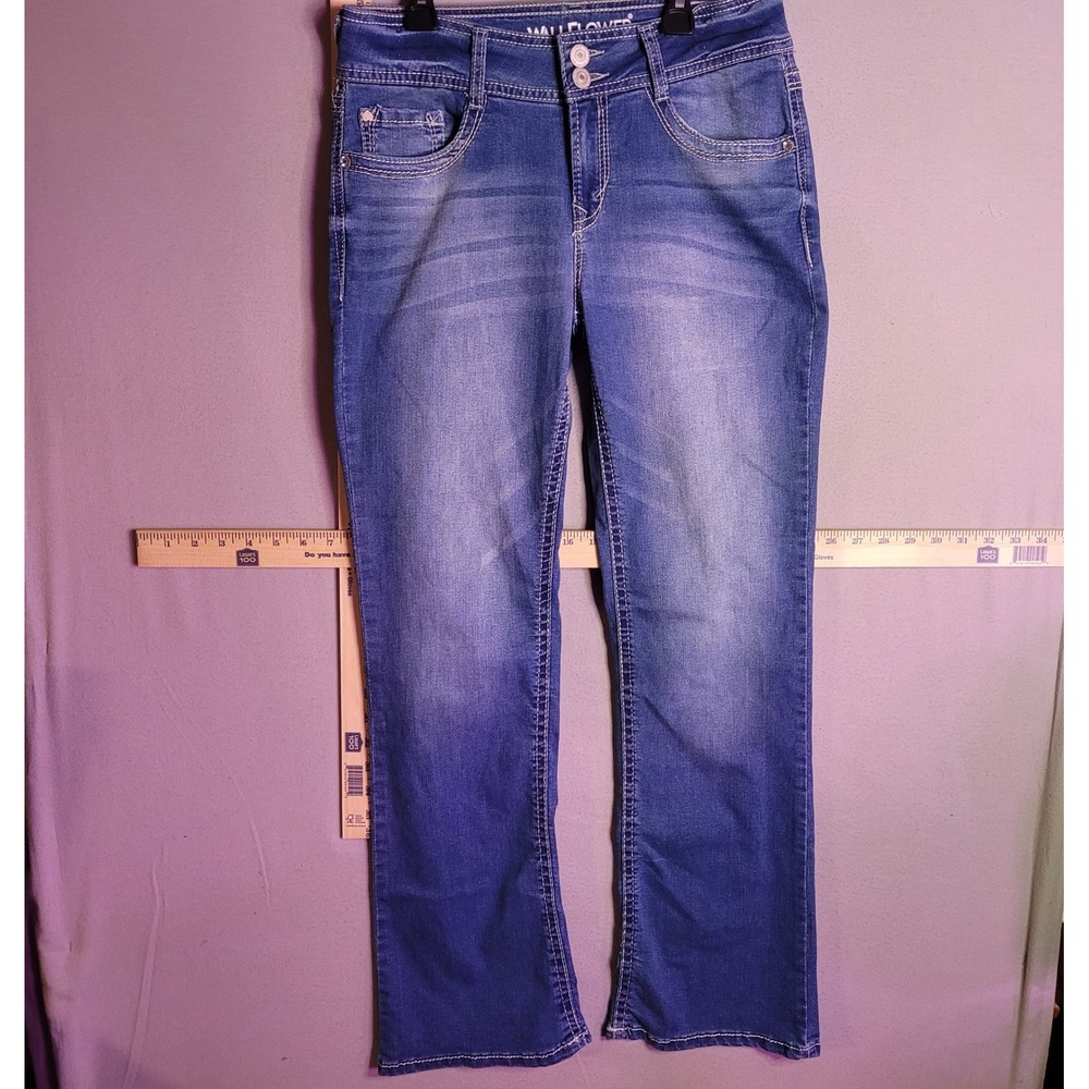 WallFlower Luscious Curvy Fit Bootcut Jeans Medium Wash Blue‎ WBM14555O Womens 9